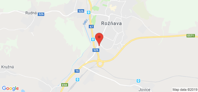 Google map: Šafárikova 91 Rožňava