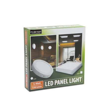 LED svetelný panel 12W kruhový denná biela