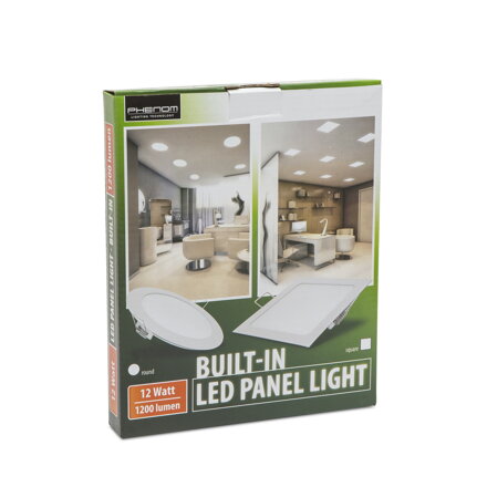 LED svetelný panel 12W kruhový denná biela zapustený 