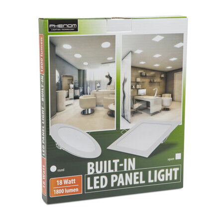 LED svetelný panel 18W kruhový denná biela zapustný