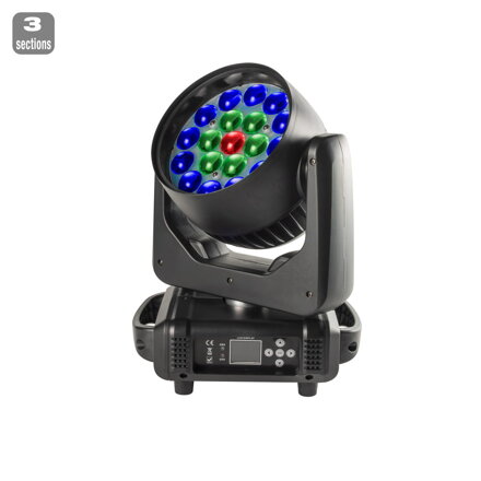 FLASH 4x Moving Heads ZOOM 19x15W 3 Section (SET)