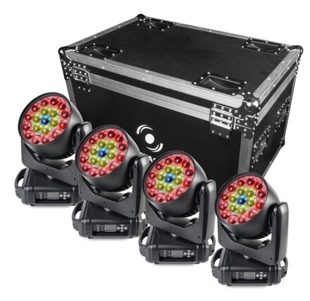 FLASH 4x Moving Heads ZOOM 19x15W 3 Section (SET)