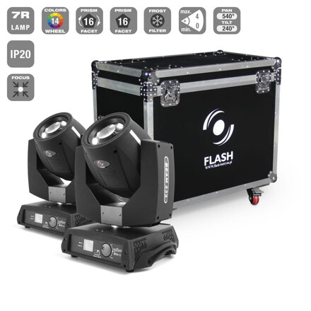 FLASH 2x Moving Head 7R BEAM (SET)