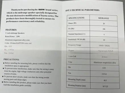 awave AVT3 3" širokopásmový reproduktor