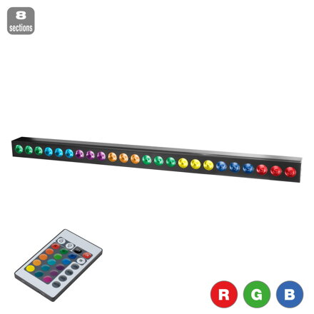 FLASH LED BAR 24x3W RGB 3v1 8 SEKCI
