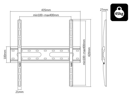 BLOW držiak LCD TV HQ 32"-85" ČIERNY SLIM