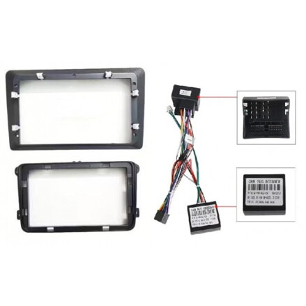 Rámik+Canbus pre 9" autorádio Škoda Octavia II VW Touran Golf5 Roomster Passat B7 Caddy SPH-PF97BT