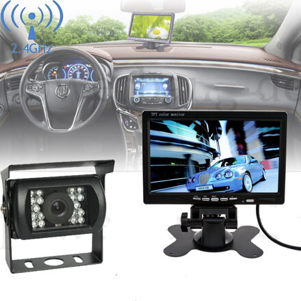 Cúvací systém  s káblom +7 palcový monitor HD 12V  pre nákladné auto BUS