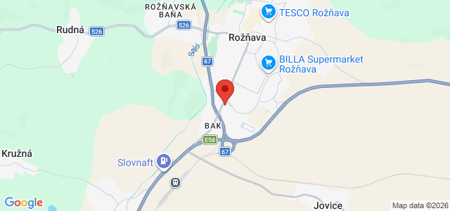 Google map: Šafárikova 91 Rožňava